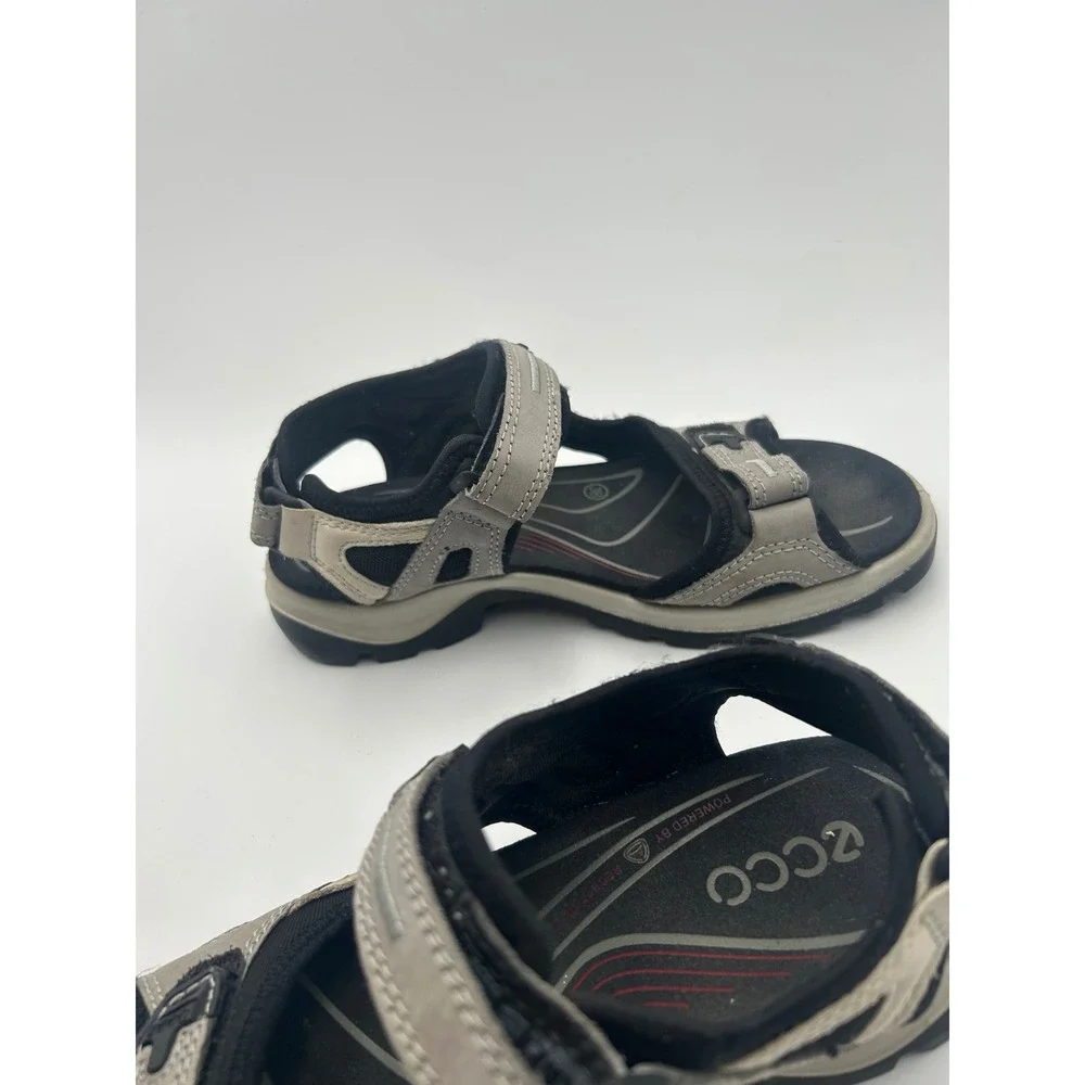 ECCO Receptor Technology Mens Grey Black Athletic Hiking Sandals Size 38‎